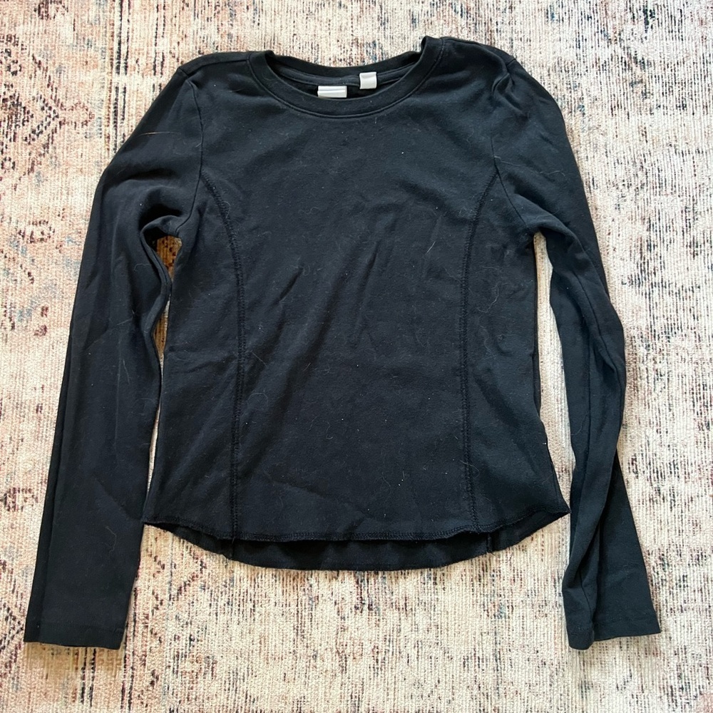 GAP Black Fitted Long Sleeve Tee